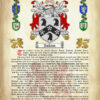 Jackson Surname History (Origin & Meaning) with Coat of Arms (Family Crest) Instant Download (Ancient Parchment)
