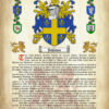 Johnson Surname History (Origin & Meaning) with Coat of Arms (Family Crest) Instant Download (Ancient Parchment)