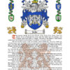 Kelly Surname History (Origin & Meaning) with Coat of Arms (Family Crest) Instant Download (White Background)