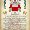 Martin Surname History (Origin & Meaning) with Coat of Arms (Family Crest) Instant Download (Ancient Parchment)
