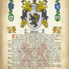 Phillips Surname History (Origin & Meaning) with Coat of Arms (Family Crest) Instant Download (Ancient Parchment)