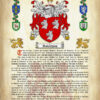 Robertson Surname History (Origin & Meaning) with Coat of Arms (Family Crest) Instant Download (Ancient Parchment)