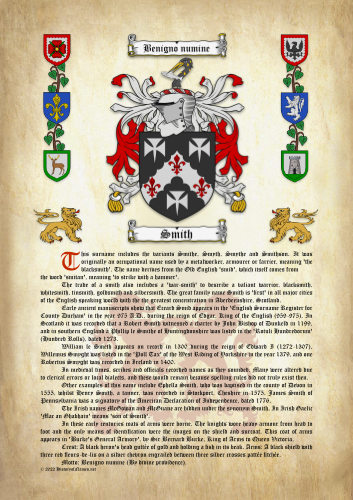 Smith Surname History Origin Meaning With Coat Of Arms Download