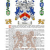 Walker History (Origin & Meaning) with Coat of Arms (Family Crest) Instant Download (White Background)